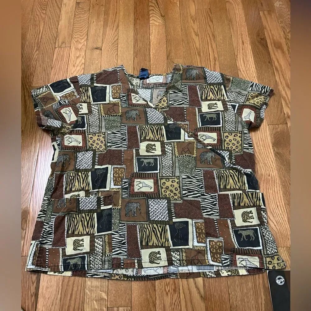 Safari Animal Scrub Top